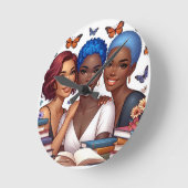 友情と言葉 ラウンド壁時計 (傾斜)