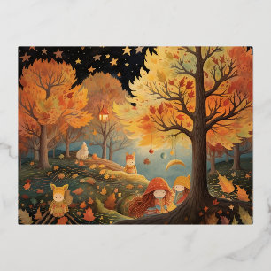 友情と魅惑の夜 箔シーズンポストカード