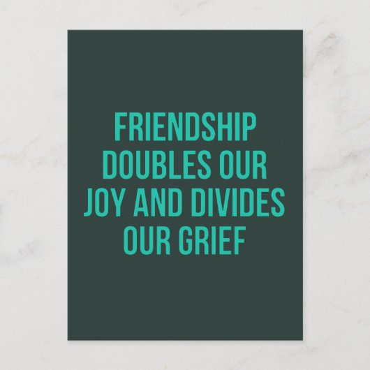 友情についての感動的な名言 ポストカード (正面)