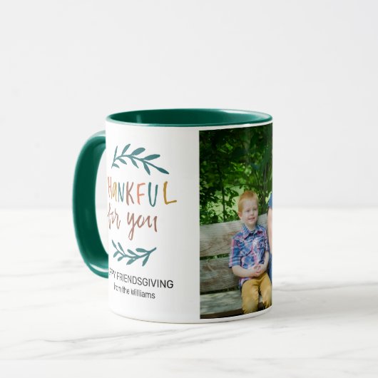 友情に感謝する写真パーソナライズされた|過去記事 マグカップ (正面左)