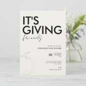 友情に満ちた優雅な感謝祭 - シンプルでおしゃれなフレンドギビング 招待状 (スタンド正面)