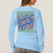 「友情に羽ばたく」デザイン長袖 Tシャツ (裏面)