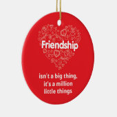 友情のすばらしい引用文の赤い円のオーナメント セラミックオーナメント (右)