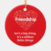 友情のすばらしい引用文の赤い円のオーナメント セラミックオーナメント (正面)
