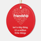 友情のすばらしい引用文の赤い円のオーナメント セラミックオーナメント (左)
