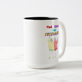 友情のための2つの応援30女の子7月の友人 ツートーンマグカップ (正面右)