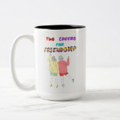 友情のための2つの応援30女の子7月の友人 ツートーンマグカップ (左)