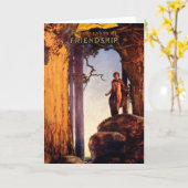 友情のカレンダー- Maxfield Parrish カード (黄色い花)