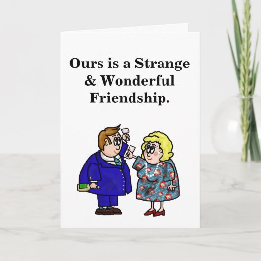 友情のグリーティングカードを持つカップル シーズンカード (正面)