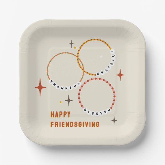 友情のブレスレット友情に感謝の気持ちを ペーパープレート (正面)