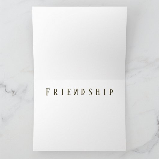 友情のホスタの花、エレガントなヴィンテージセピア カード (内部)