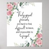 友情のポスター、真の友人の引用文、美学 ポスター (正面)