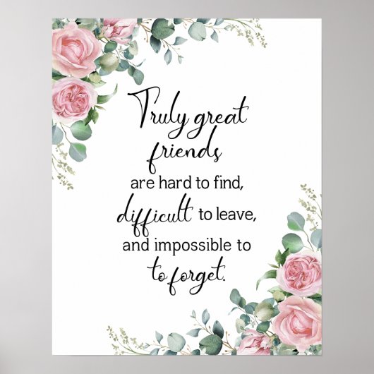 友情のポスター、真の友人の引用文、美学 ポスター (正面)