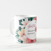 友情の友人のブッククラブのピンクのフラミンゴ コーヒーマグカップ (正面左)