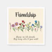 友情の友人は花の色の世界のようなものだ スタンダードカクテルナプキン (正面)
