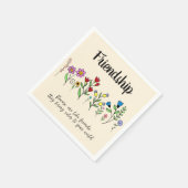 友情の友人は花の色の世界のようなものだ スタンダードカクテルナプキン (角)