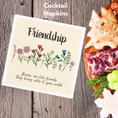 友情の友人は花の色の世界のようなものだ スタンダードカクテルナプキン
