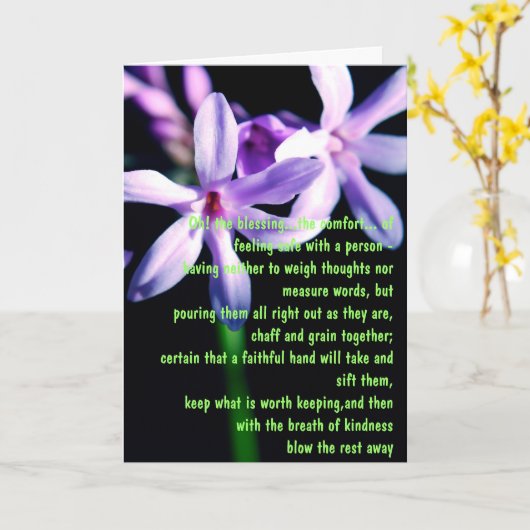 友情の天恵の詩 カード (黄色い花)