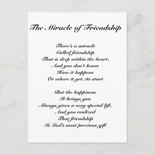 友情の奇跡 ポストカード (正面)