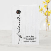 友情の女性のバグのデイジー カード (黄色い花)