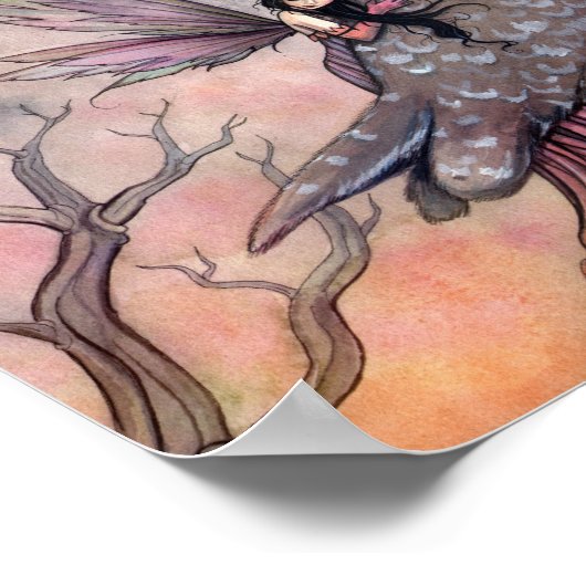 友情の妖精とフクロウのポスター ポスター (角)