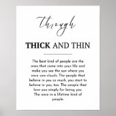 友情の引用文、厚さと薄さを介して ポスター (正面)