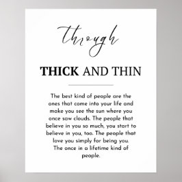 友情の引用文、厚さと薄さを介して ポスター