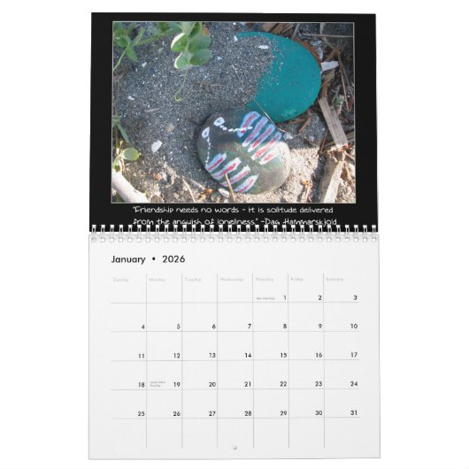 友情の引用語句 カレンダー (1月 2026)