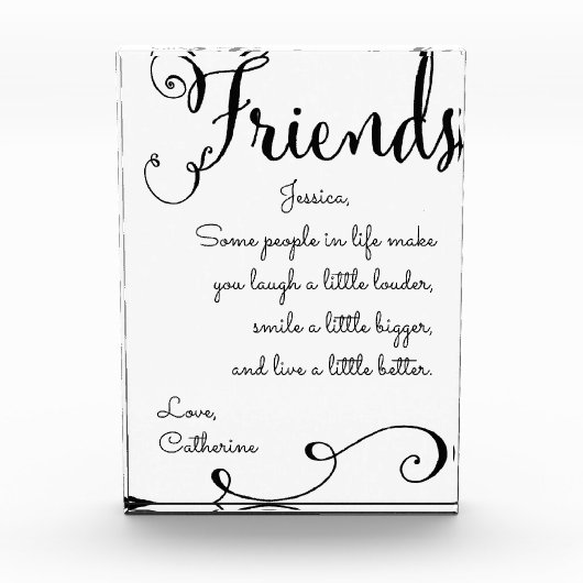 友情の感謝 フォトブロック (正面)