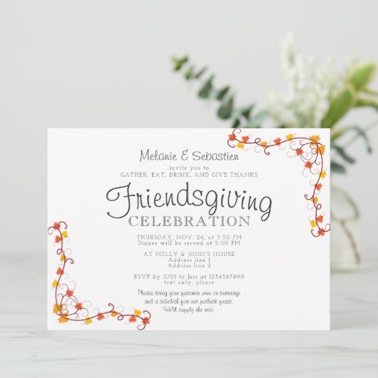 友情の持ち帰りポトラックの饗宴サンクスギビングディナー 招待状 (スタンド正面)