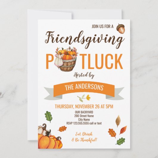 友情の持ち運び感謝招待状 招待状 (正面)