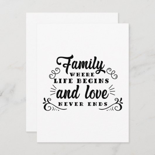 友情の日の家族生活が始まる サンキューカード (正面/裏面)