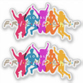 友情の日 | 4"x 4" – 光沢（透明） シール (正面)