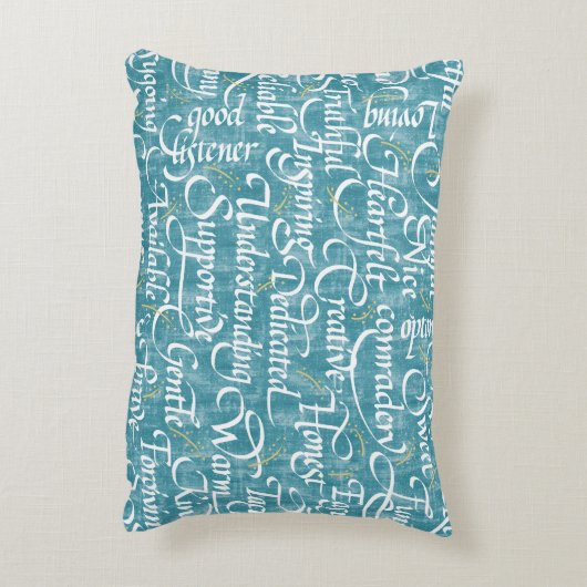 友情の書道の旅の言葉 アクセントクッション (裏面(縦))