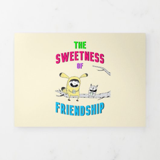 友情の甘さ 猫の七月 ドゥードル 30人の友達 三つ折り招待状 (カバー)