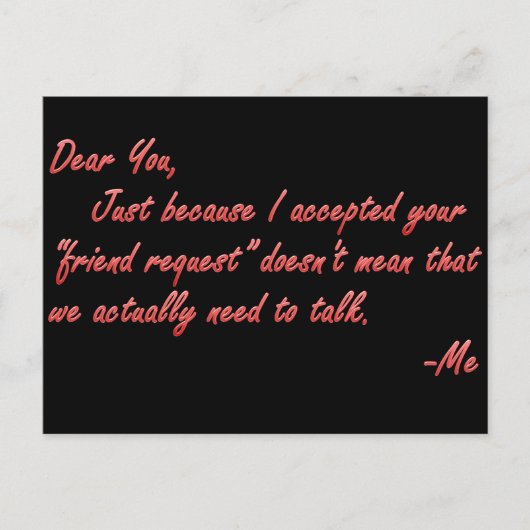 友情の真の意味 ポストカード (正面)