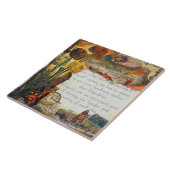 友情の花と蝶 ミックスメディアコラージュ タイル (側面)