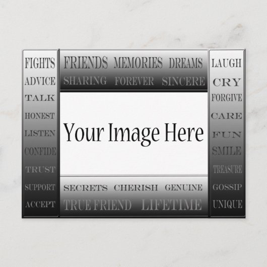 友情の言葉 – 写真フレームby ShirleyTaylor ポストカード (正面)