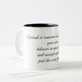 友情の詩のマグカップ ツートーンマグカップ (正面左)