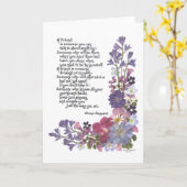 友情の詩 カード (黄色い花)