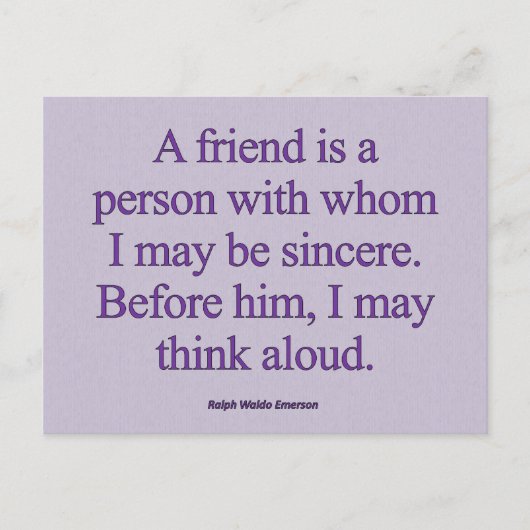 友情の誠実さ ポストカード (正面)