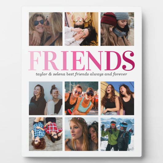 友情の贈り物 |フレンドの写真のコラージュ フォトプラーク (正面)