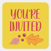 友情の饗宴 | レッド&イエロー封筒用シール スクエアシール (正面)