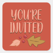 友情の饗宴 | 赤と金ゴールド封筒用シール スクエアシール (正面)