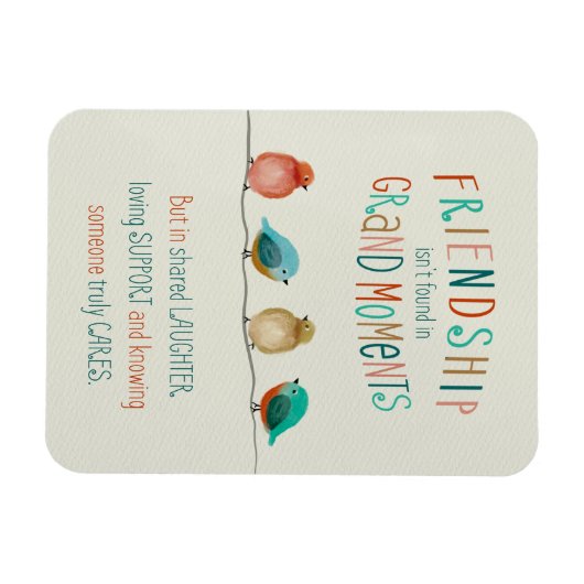 友情の鳥たち 笑いと支えをシェア マグネット (横)