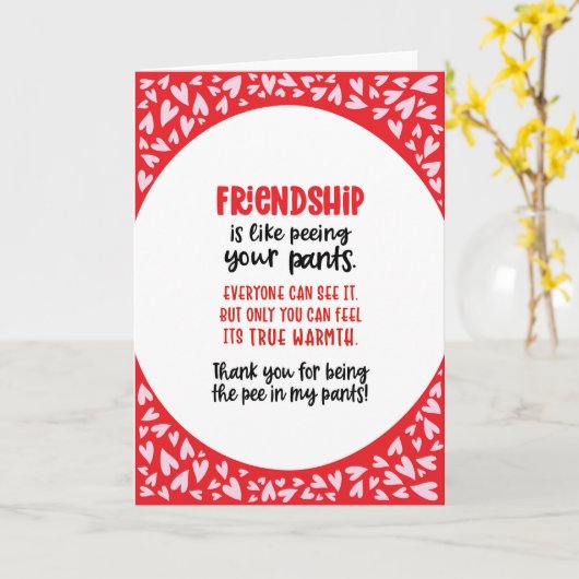 友情はあなたのパンツをピューのようなバレンタインおもしろい カード (黄色い花)