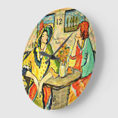 「友情はア賛美ートだ絵画」 ラージ壁時計 (傾斜)