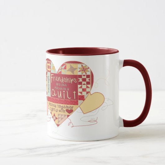 友情はキルトのコーヒー・マグおよびコップのようです マグカップ (右)