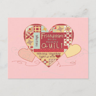 友情はキルトの郵便はがきのようです ポストカード