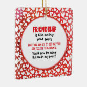 友情はズボンのバレンタインおもしろい セラミックオーナメント (右)